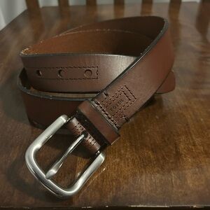 Fossil Brown‎ Genuine Stitched Leather Belt Sz 40